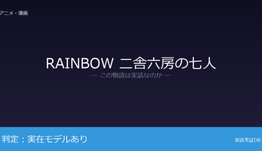 RAINBOW 二舎六房の七人は実話？安部譲二の少年院体験が着想元｜七人の物語は創作